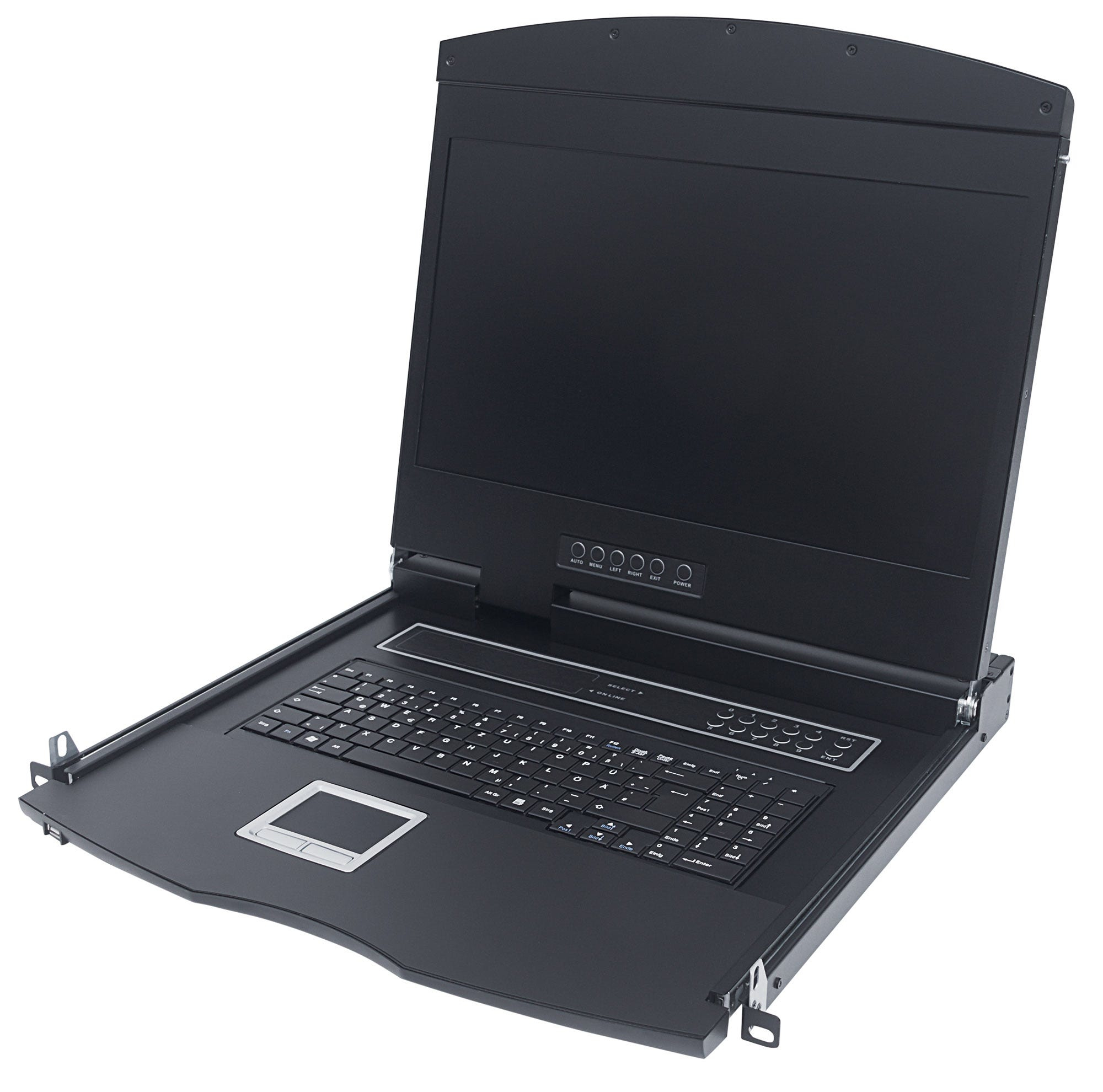Intellinet Rackmount 19" LCD DVI Console, 19-Inch LCD Panel, 1U, DVI, Modular system, German Layout (Euro 2-pin plug)