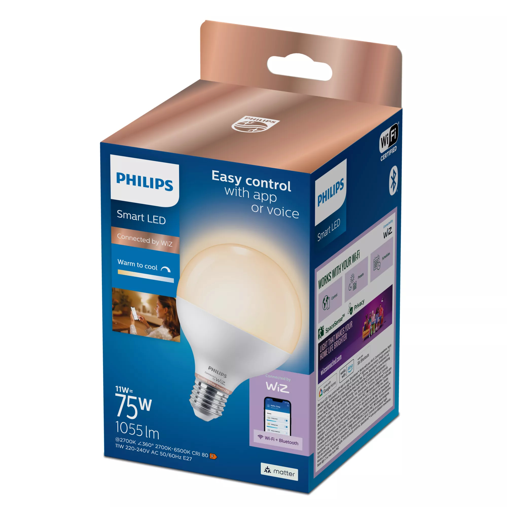 Philips by Signify Philips Smart LED G95 Bulb, E27 Base, 1055 lm – image 2
