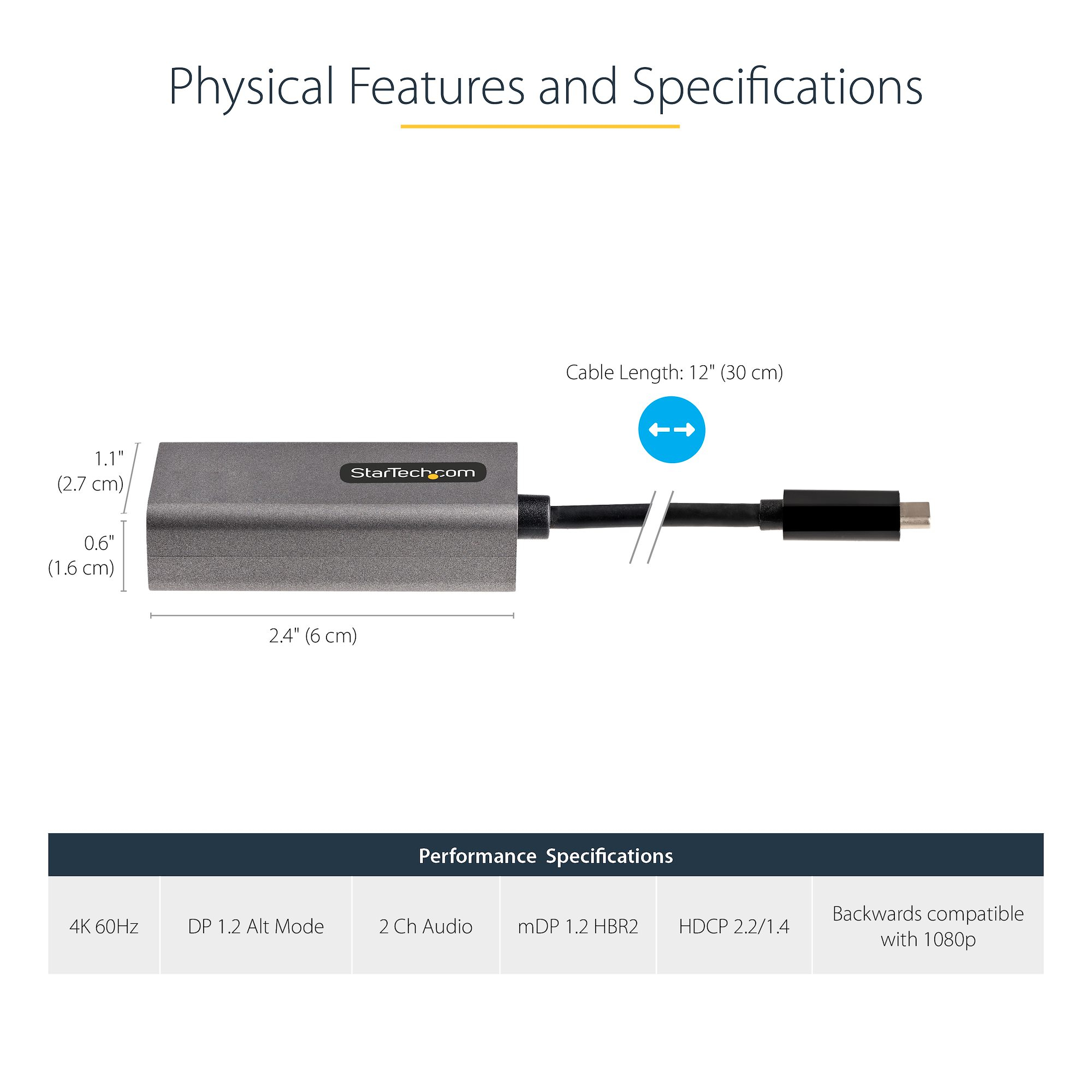 StarTech.com USB C to Mini DisplayPort Adapter - 4K – image 5