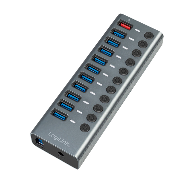 LogiLink UA0388 interface hub USB 3.2 Gen 1 (3.1 Gen 1) Type-B 5000 Mbit/s Grey – image 5