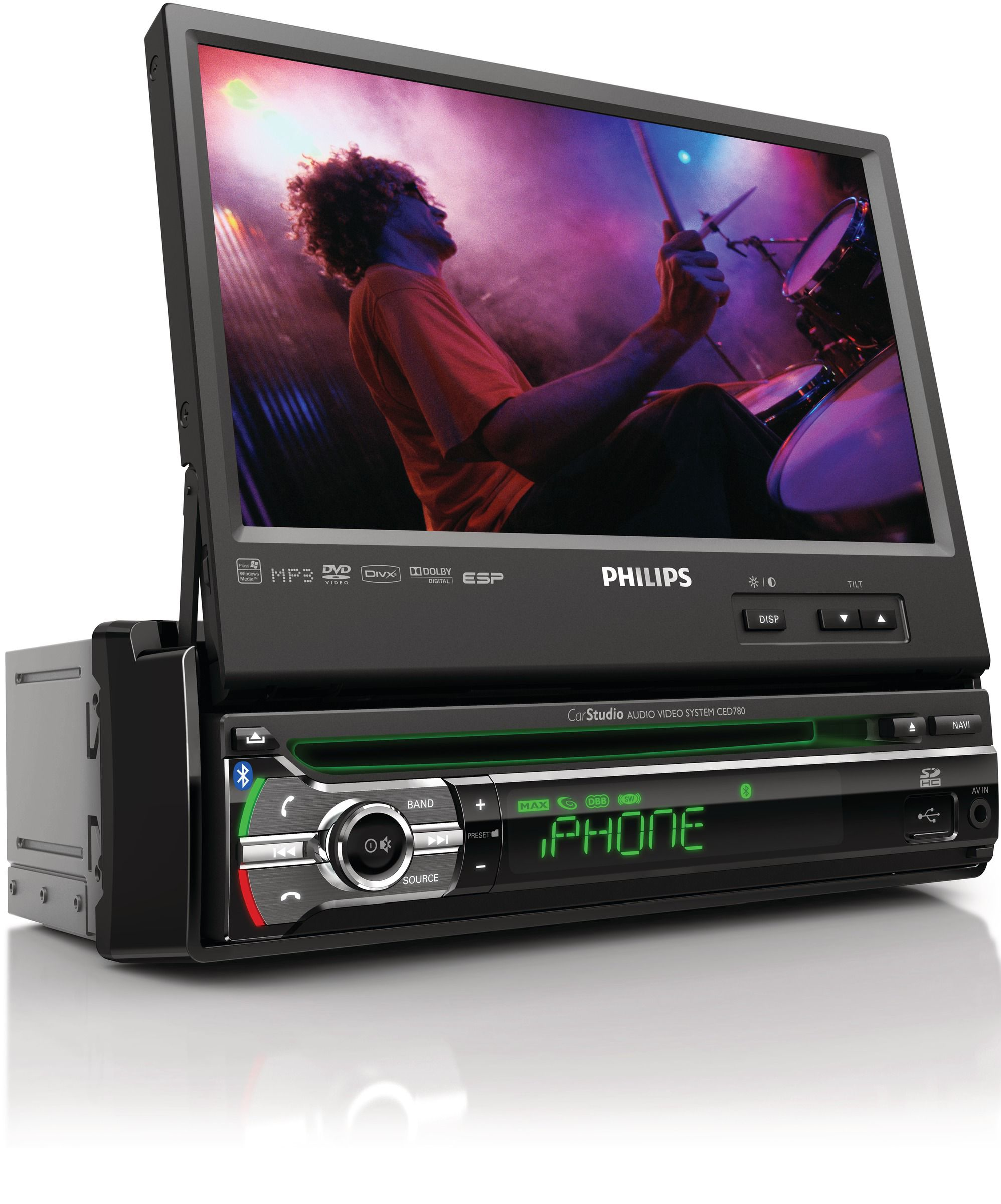 Philips CED780/51 car media receiver Black
