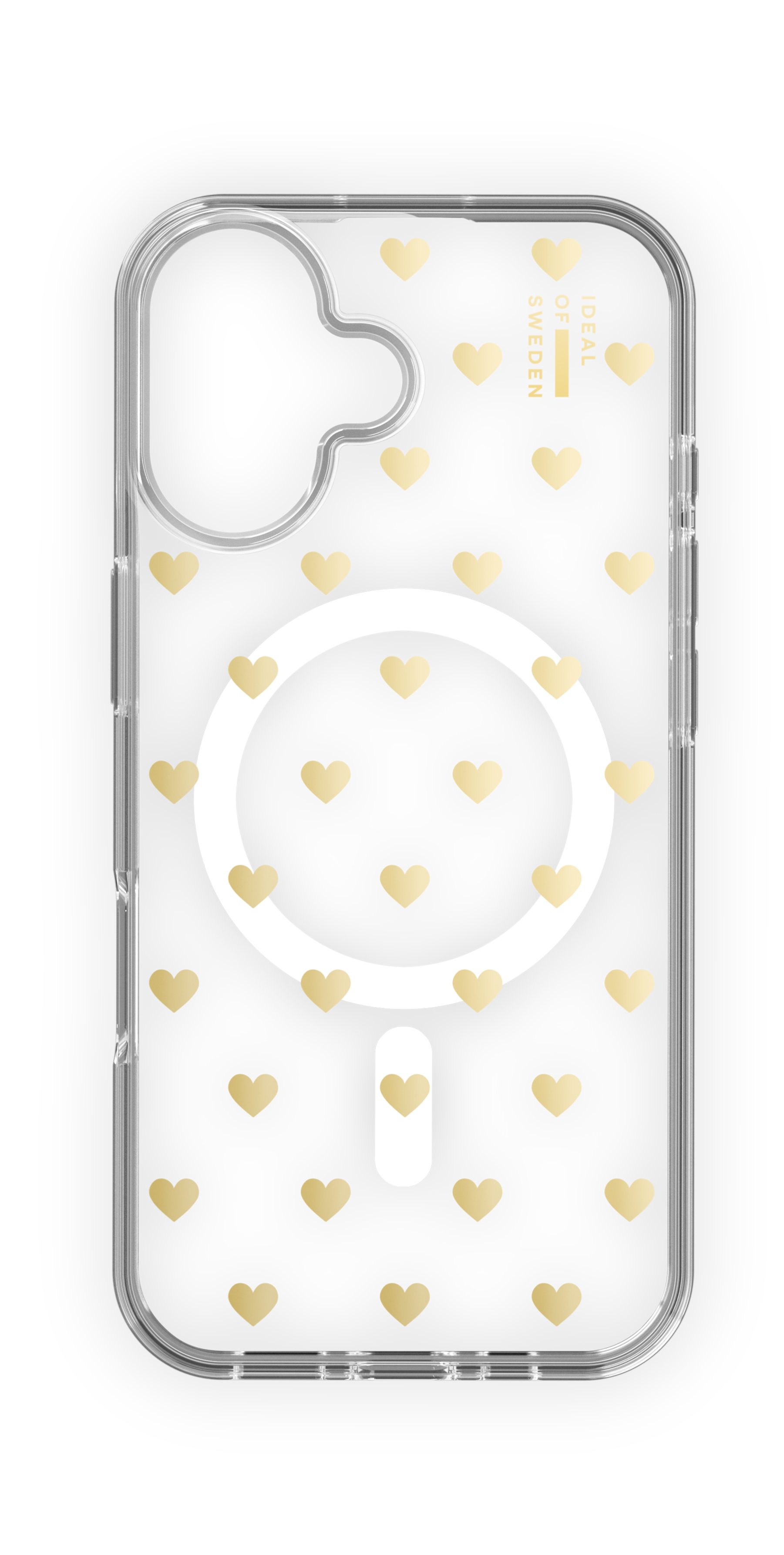 iDeal of Sweden Clear Case MagSafe iPhone 16 Golden Hearts