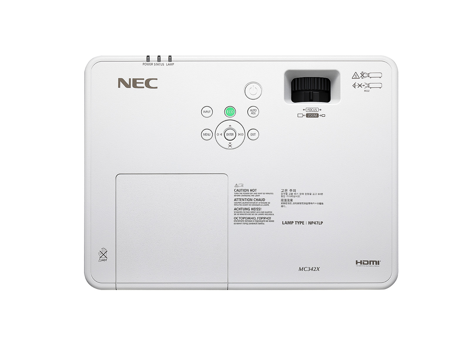 NEC MC342X Standard throw projector 3400 ANSI lumens 3LCD XGA (1024x768) White – image 6