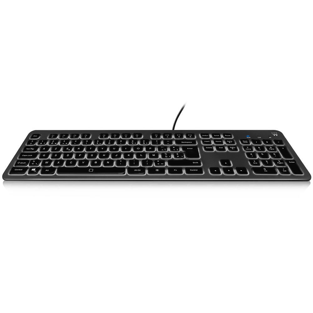 Ewent EW3266 keyboard Universal USB AZERTY Belgian Black, Grey