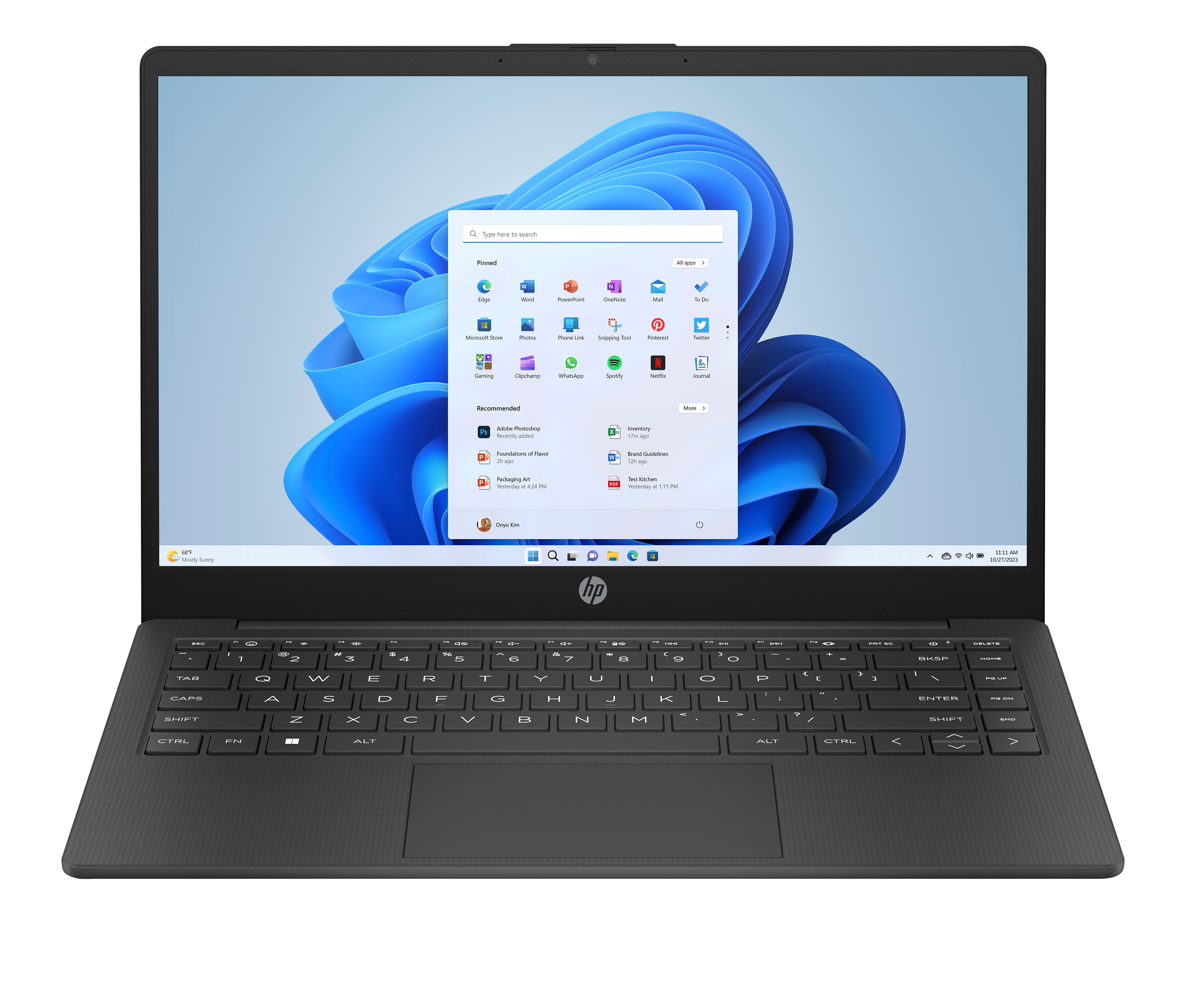 HP Laptop 14-em0505sa AMD Athlon Silver 7120U 35.6 cm (14″) HD 4 GB LPDDR5-SDRAM 128 GB SSD Wi-Fi 6 (802.11ax) Windows 11 Home Black image 1