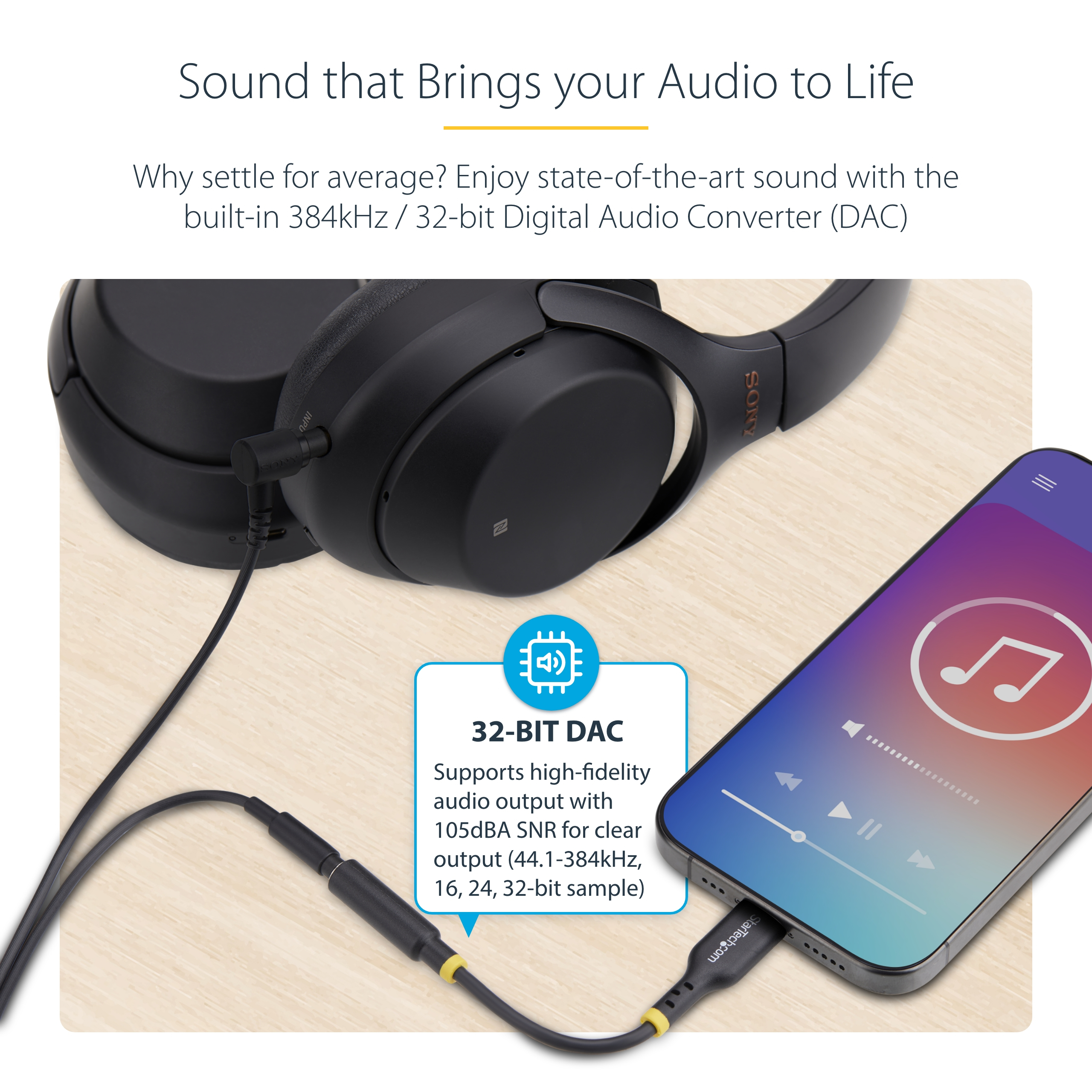 صورة محول صوت USB-C إلى 3.5 ملم StarTech.com USBCAUDIO2