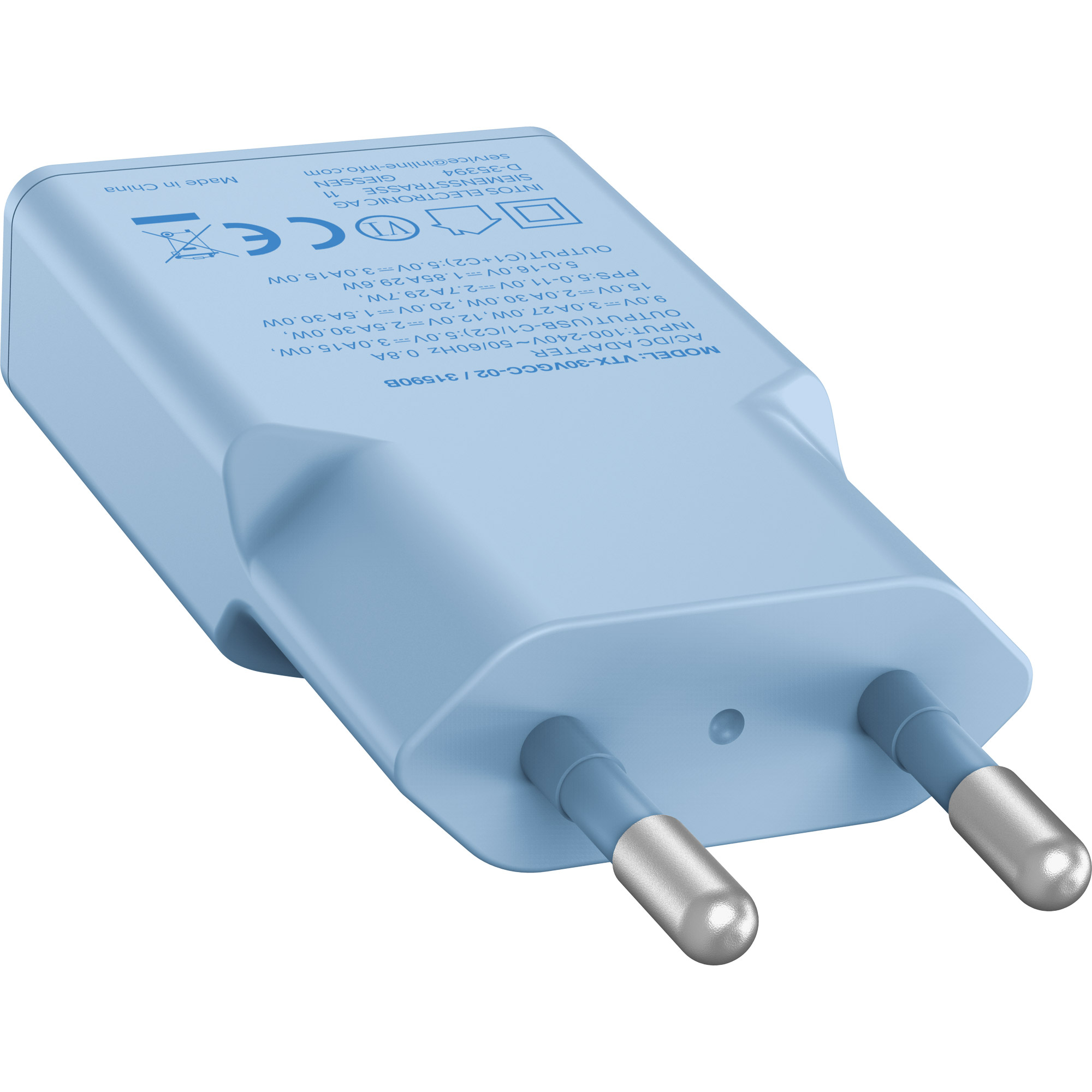 InLine 31590B mobile device charger Universal Light Blue AC Fast charging Indoor – image 4