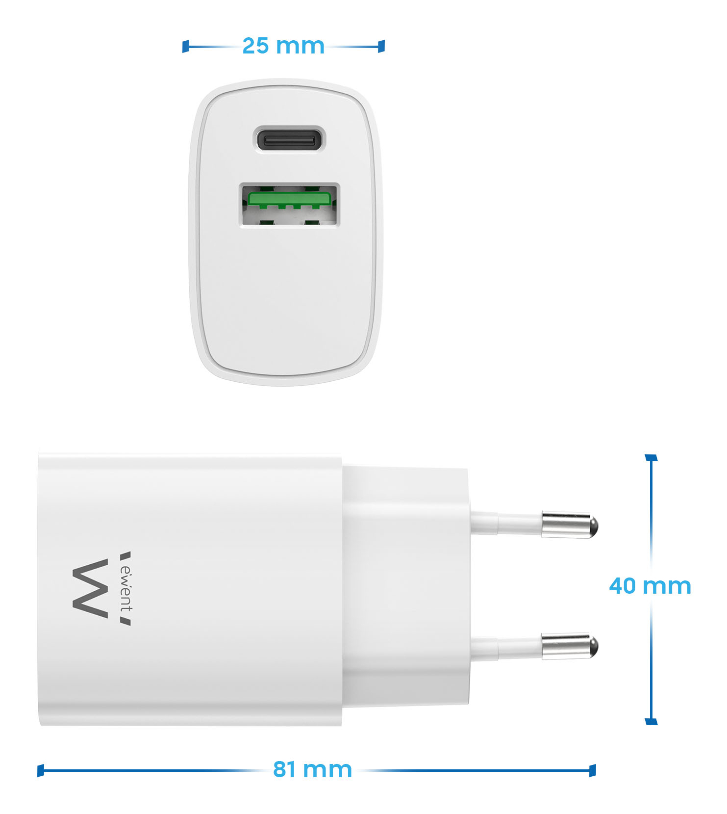 Ewent EW1321_R1 mobile device charger Universal White AC Fast charging Indoor – image 3