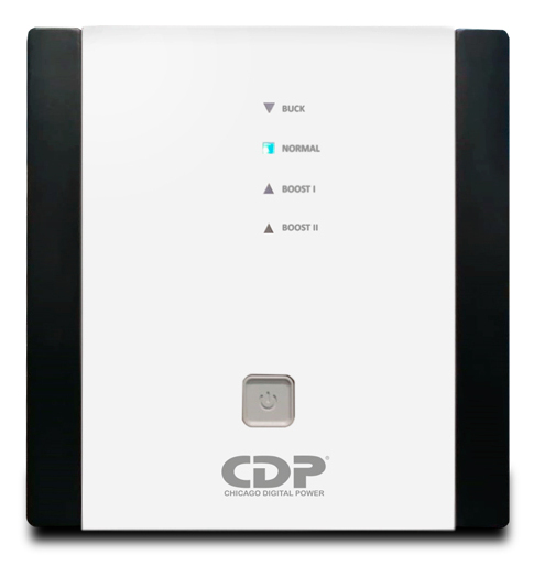 Regulador de Voltaje CDP R-AVR5008 - 5000VA/2500W - 9 Contactos - Blanco y Negro - R-AVR5008