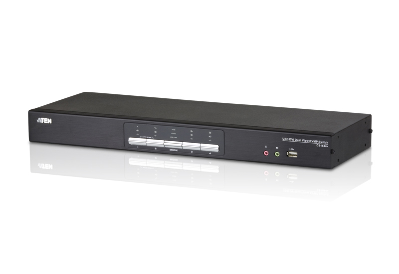 ATEN 4-Port USB DVI Dual-View KVM Switch with Audio & USB 2.0 Hub (KVM cables included) – image 1