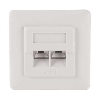 ADSL-CAT5e Wall Socket, flush mounted, white