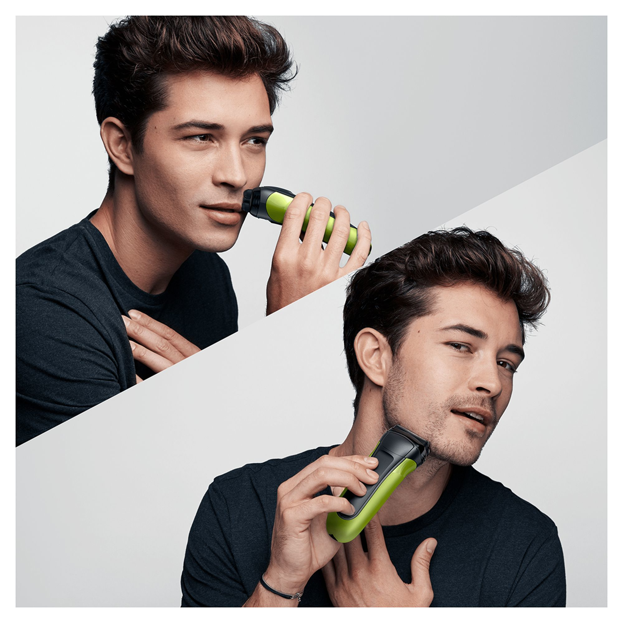 Braun Series 3 300 Electric Shaver, Razor for Men, Black/Volt Green – image 3