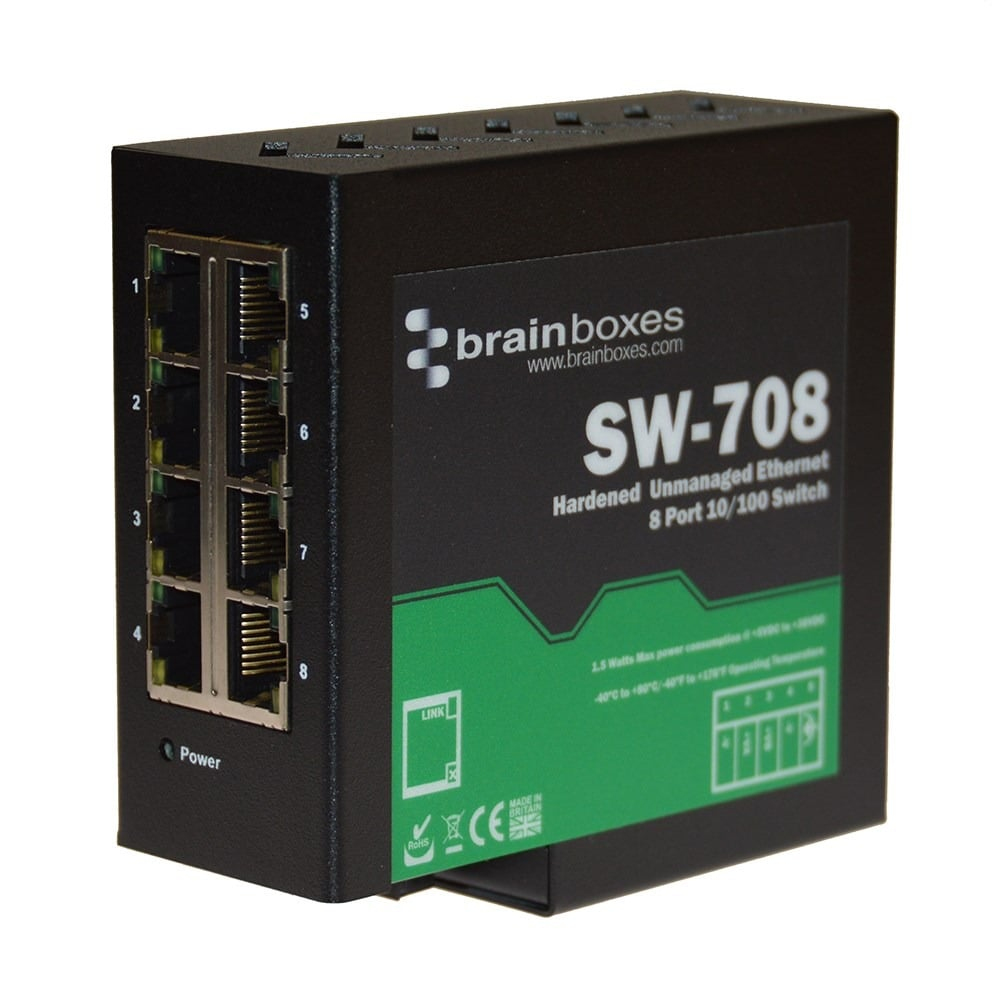 Brainboxes Hardened Industrial 8 Port 10/100 Ethernet Switch – image 6