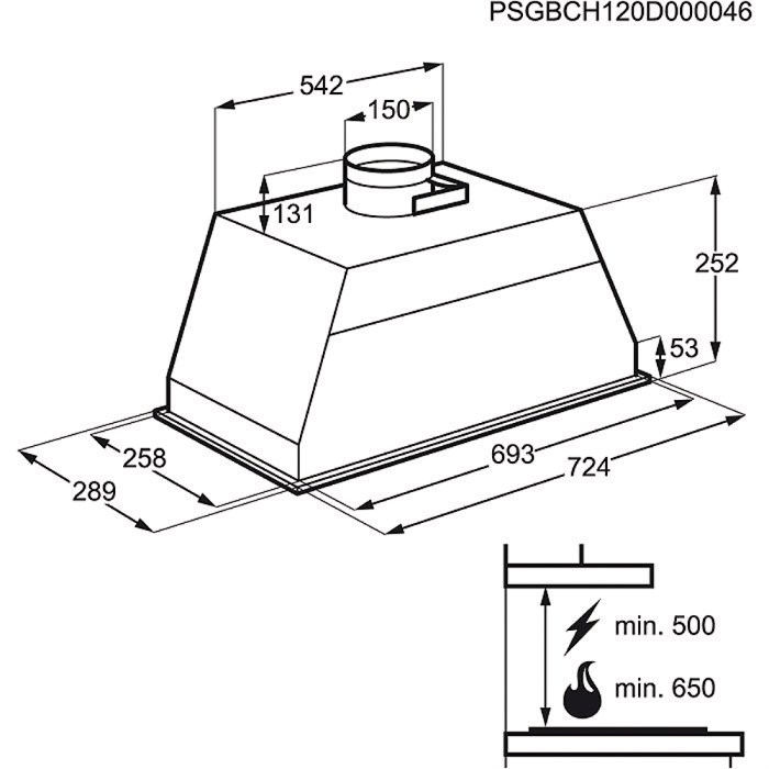 Electrolux EFGR70300X cooker hood Built-in Stainless steel – image 3