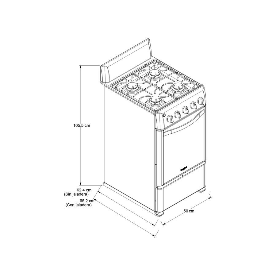 Whirlpool WWR3000S cooker Freestanding cooker Gas Grey – image 9