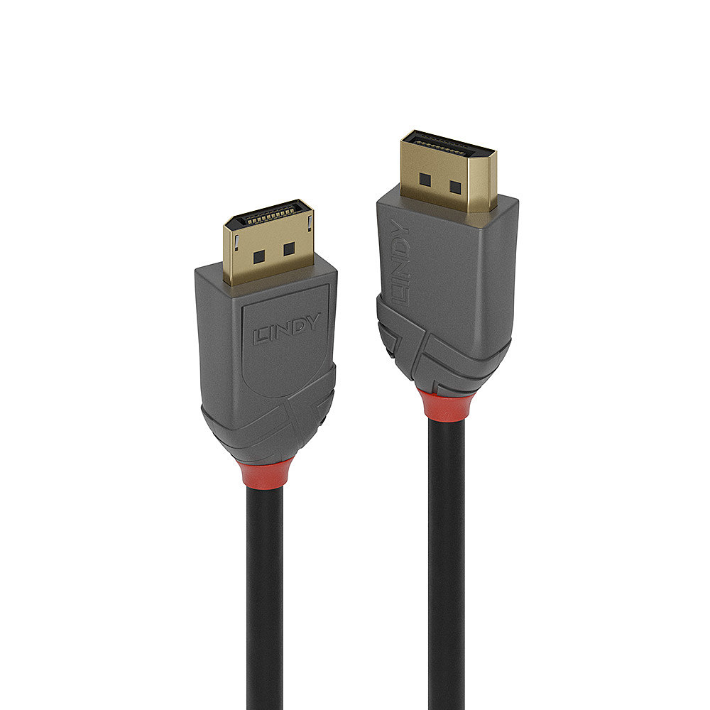 Lindy 36484 DisplayPort-kabel 5 m Svart, Grå