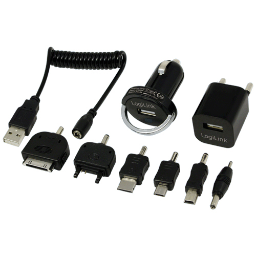 LogiLink PA0036 mobile device charger Mobile phone Black AC, Cigar lighter, USB Auto, Indoor, Outdoor – image 1