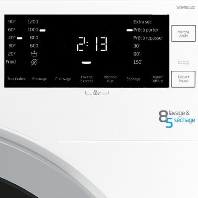 Beko WDW85122 washer dryer Freestanding Front-load Black, Silver, White – image 5