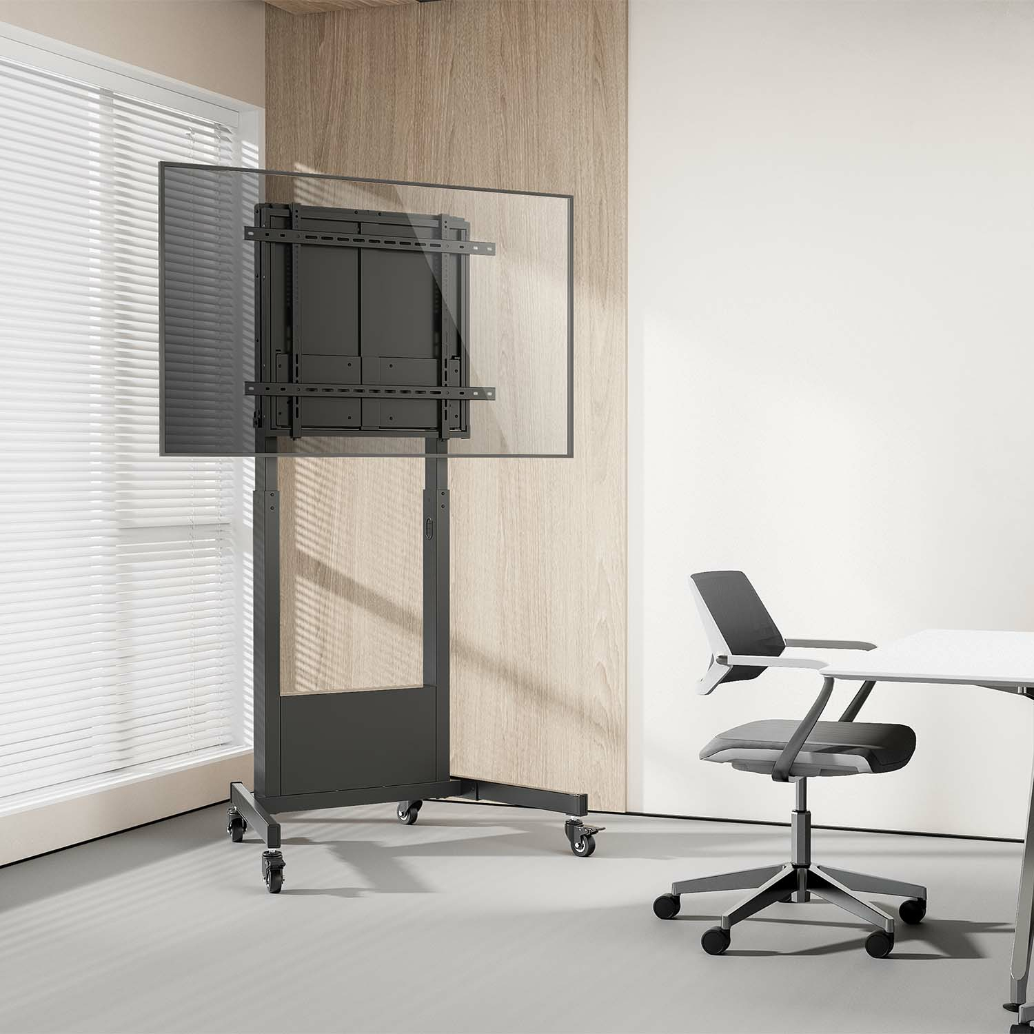 AISENS PRO counterweight floor stand with wheels for TV 60-90Kg from 60-100, Black – image 5