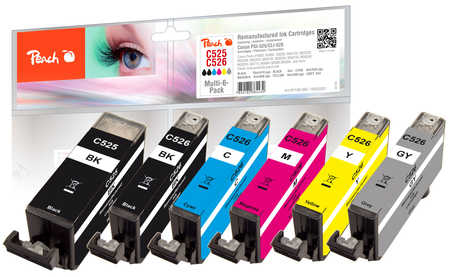Peach 320521 ink cartridge 6 pc(s) Compatible High (XL) Yield Black, Cyan, Magenta, Yellow