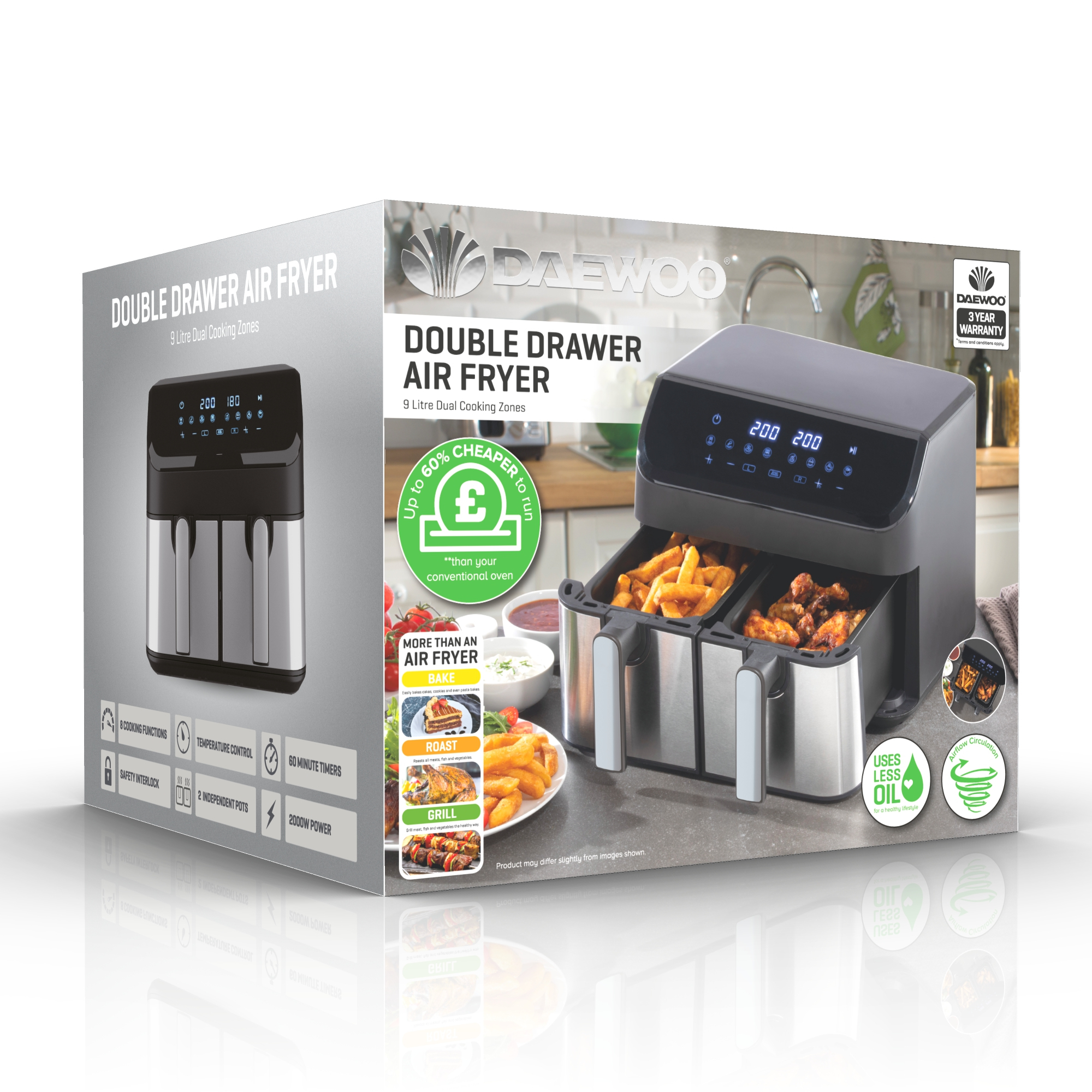 Daewoo SDA2616GE fryer Double – image 5