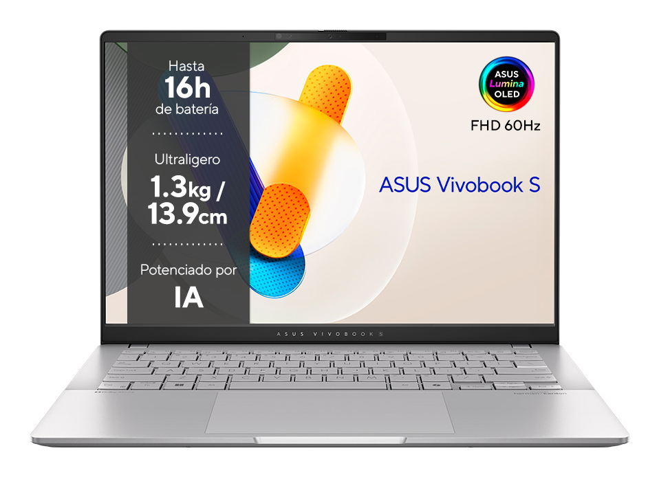 Portátil - ASUS Vivobook S 14 OLED M5406WA-QD182W Copilot+ PC, " WUXGA, AMD Ryzen™ AI 9 HX 370 50 TOPS, 32 GB RAM, 1 TB SSD, Radeon™ 890M, W11H - imagen 2