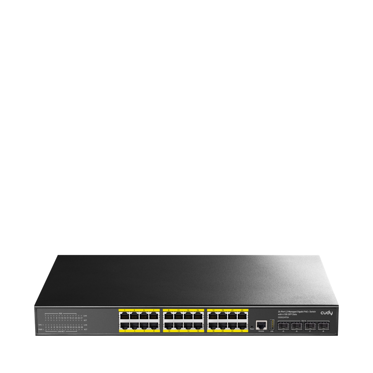 Cudy 24-Port L3 Managed Gigabit PoE+ Switch with 4 10G SFP+, GS5024PS4 1.0