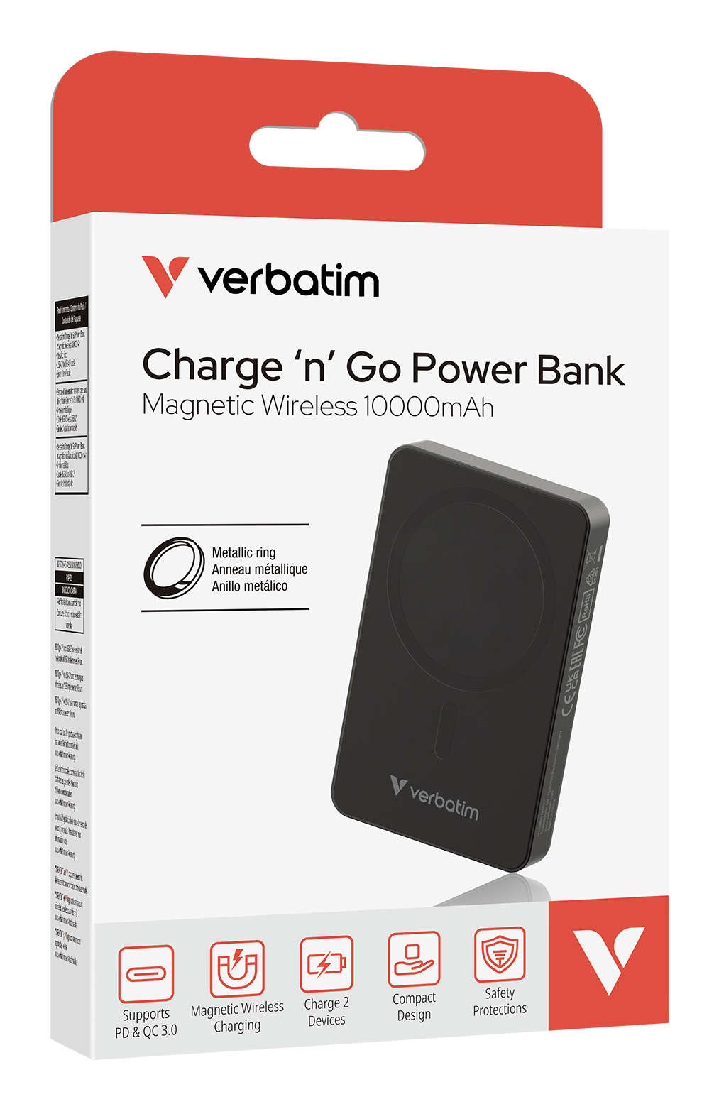 Verbatim Charge´n´Go Magnetic Wireless 10000mAh black retail Powerbanks