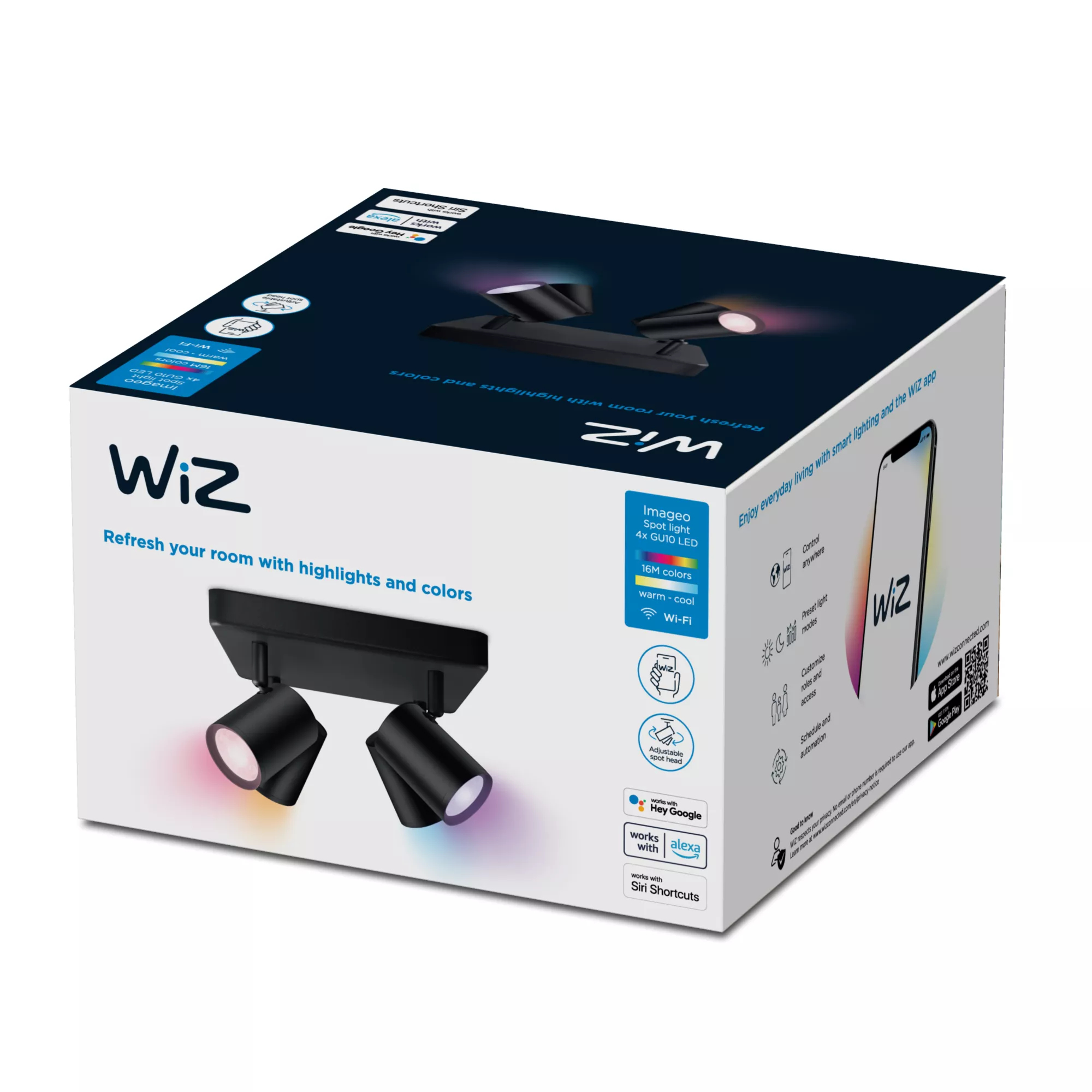 WiZ IMAGEO 4x adjustable spotlight Square Plate – image 4