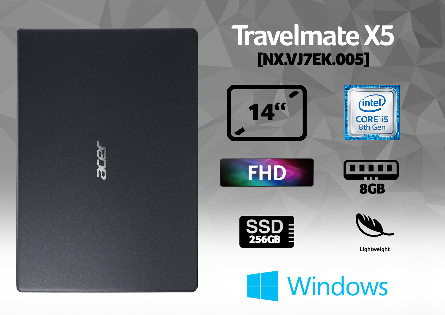 Acer TravelMate X5 X514-51-52RN Intel® Core™ i5 i5-8265U Laptop – image 9