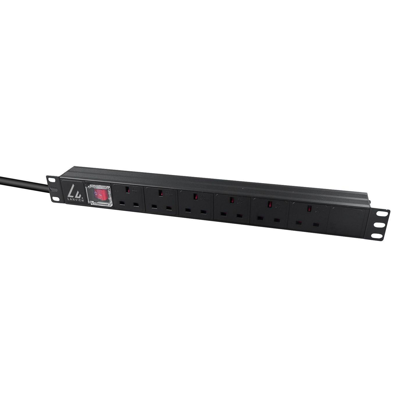 Lanview LVR-3MUK-SW-UK6 power distribution unit (PDU) 6 AC outlet(s) 1U Black – image 2