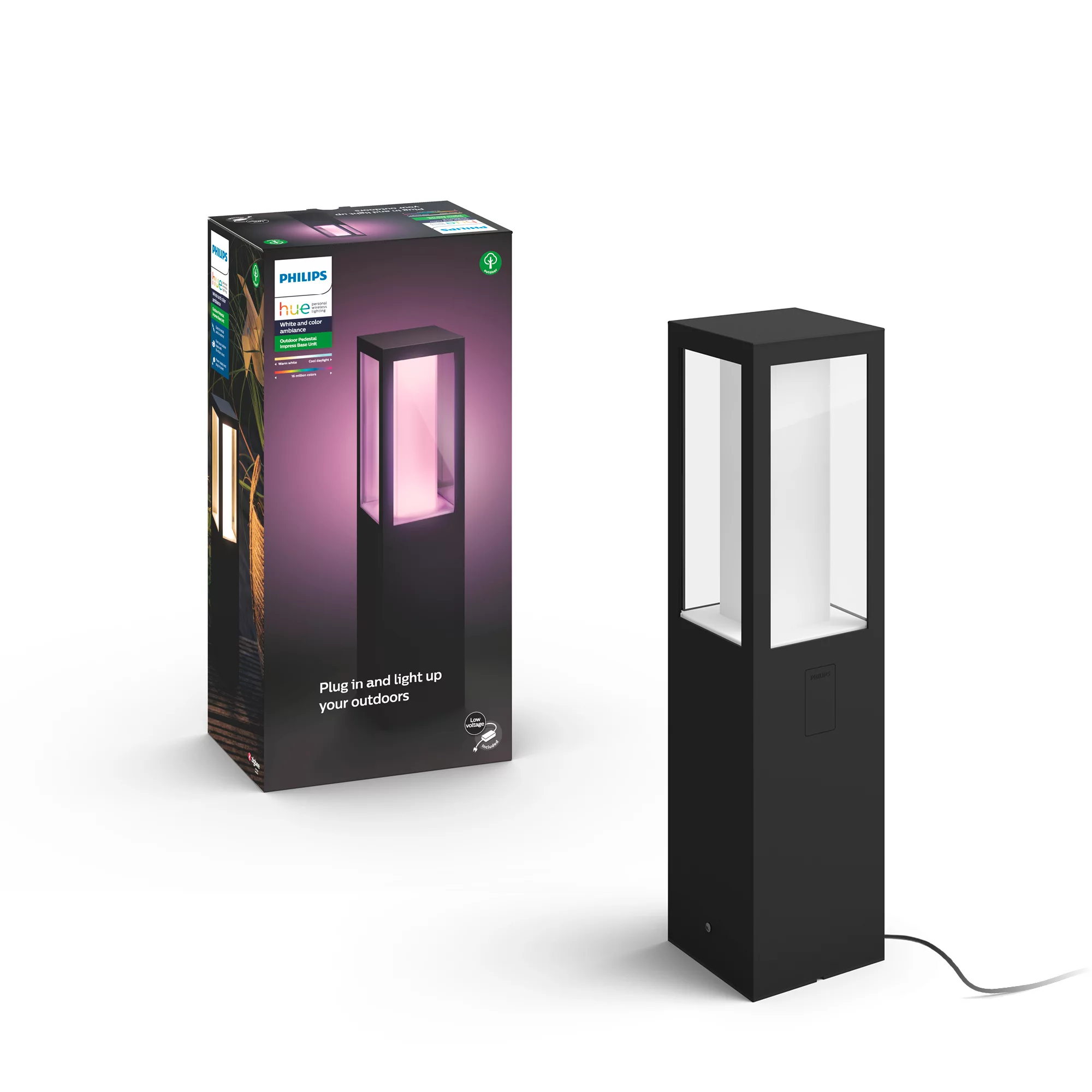 Philips by Signify Philips Hue White and colour ambience Impress Outdoor Pedestal Light 1745430P7