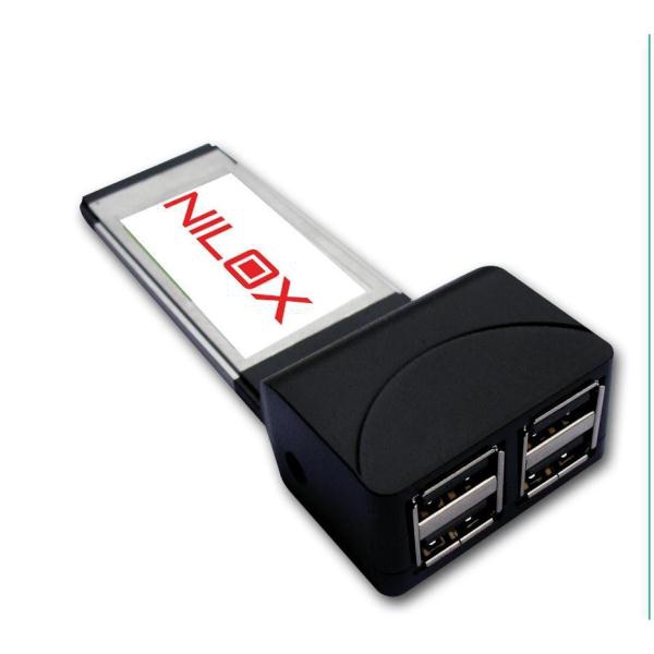 Nilox 4-Port USB 2.0 PCMCIA Card