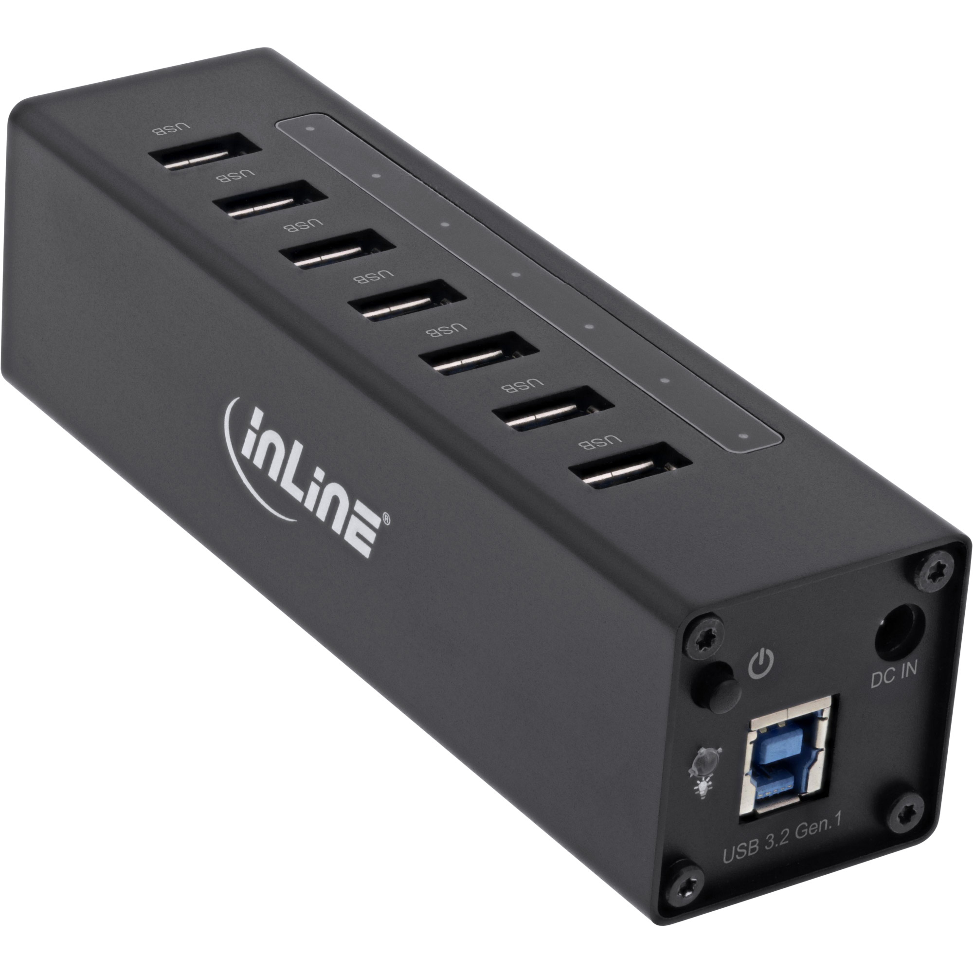 InLine USB 3.0 Hub, 7 port, aluminium case, with 2.5A power supply – image 2