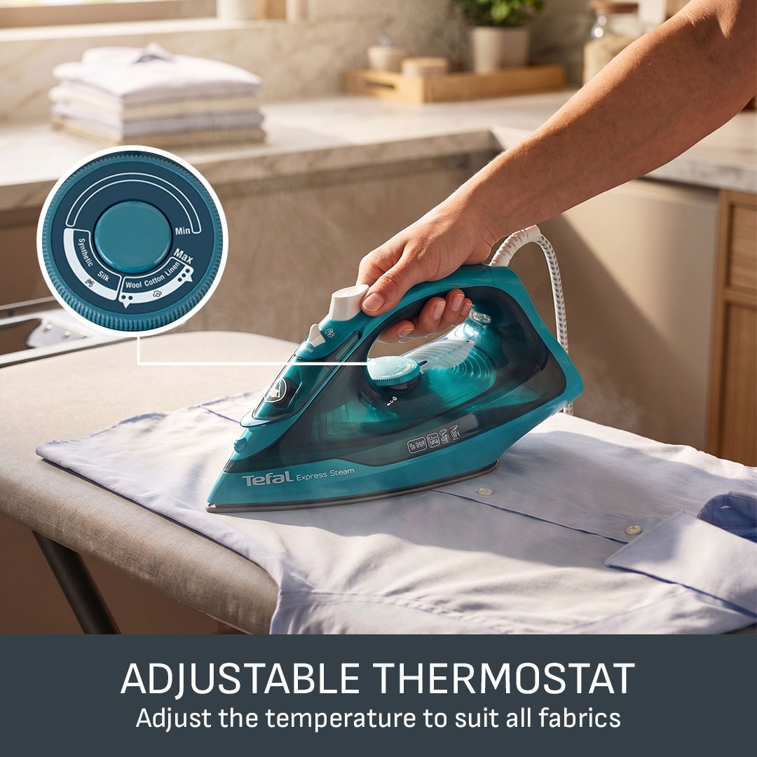 Tefal Express Steam FV2870G0 Steam Iron - Teal – image 3