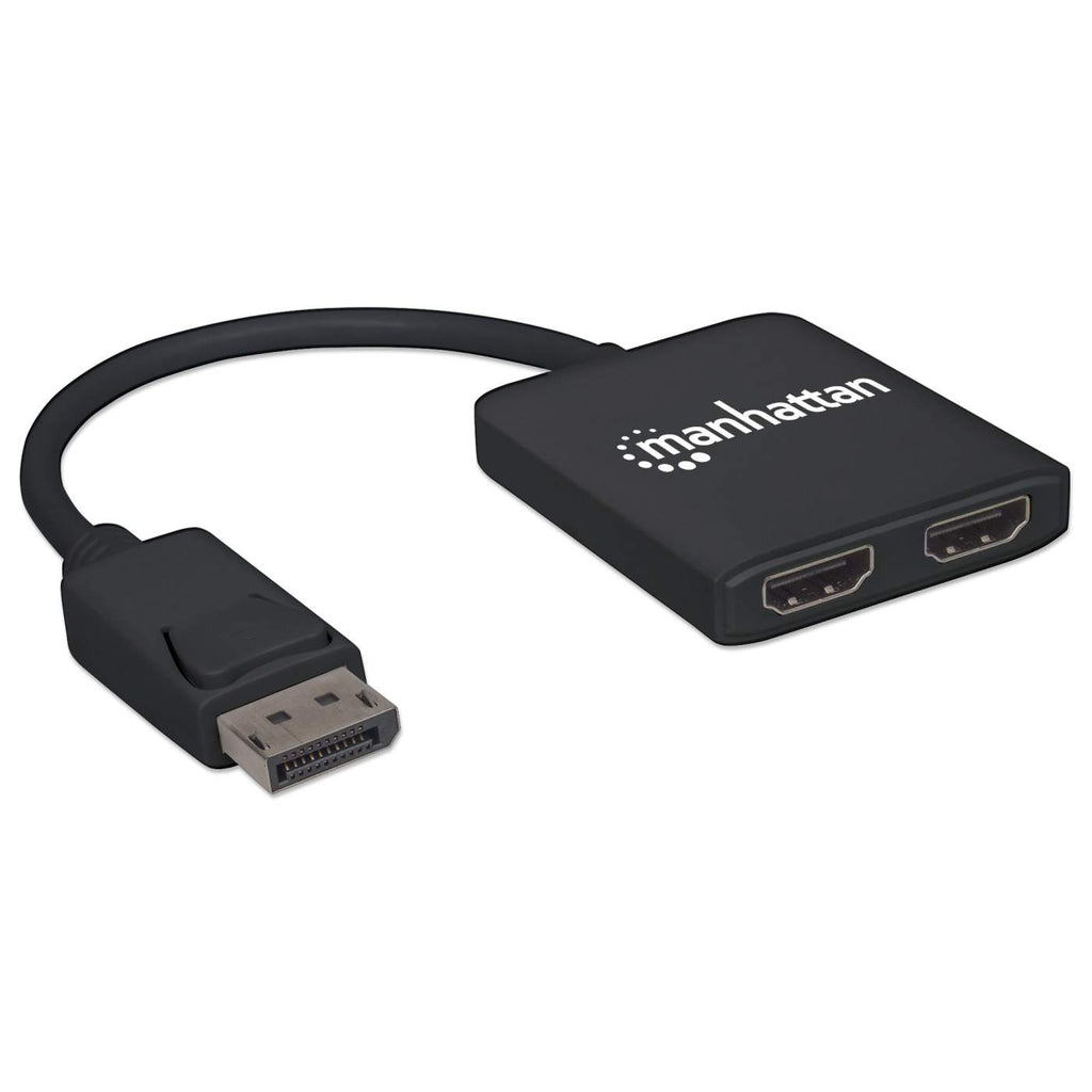 Manhattan DisplayPort 1.2 to 2-Port HDMI Splitter Hub with MST, 4K@30Hz, USB-A Powered, Video Wall Function, HDCP 2.2, Black, MST = Multi-Stream Transport, 3 Ye – image 2