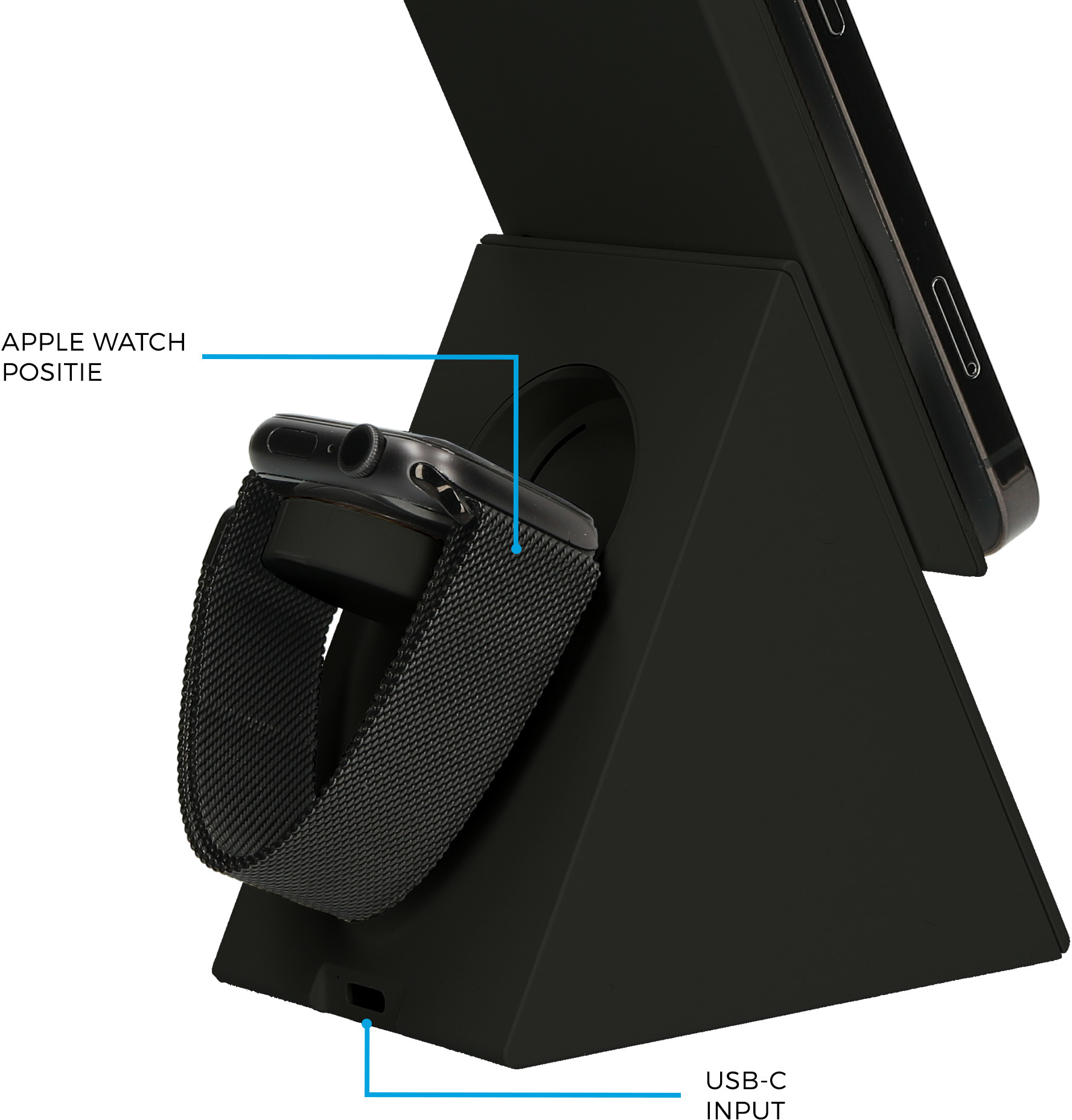 Mobiparts Wireless 3 in 1 Charger 15W Triangle Black – image 4