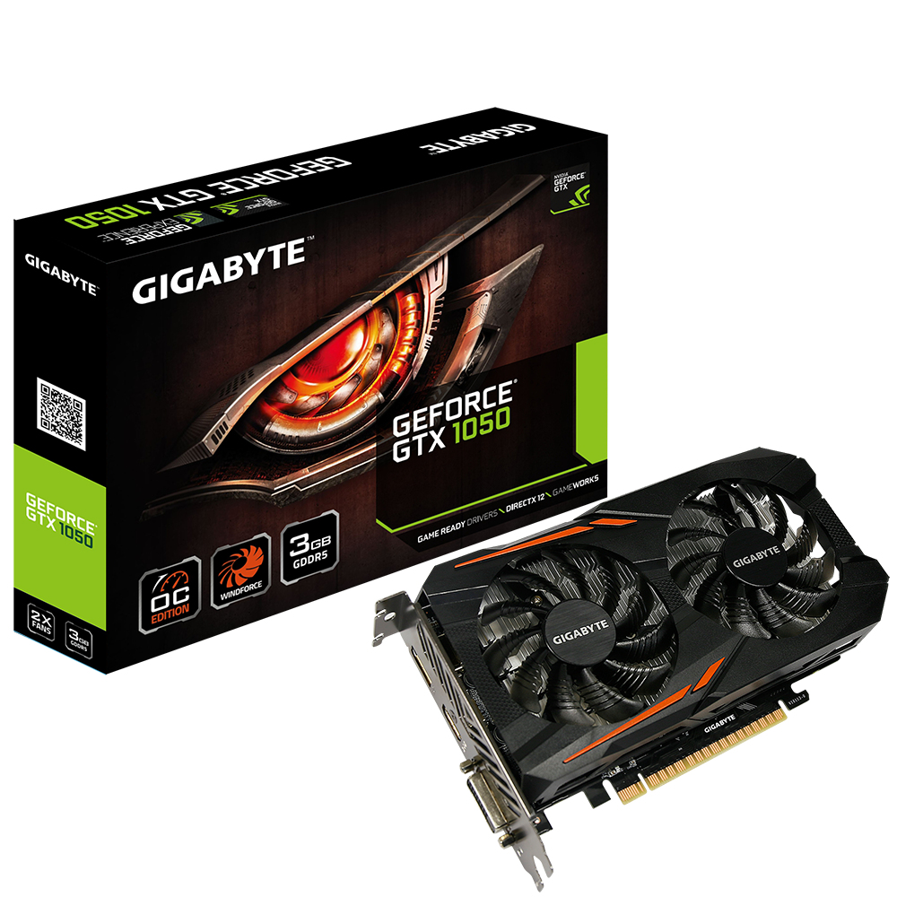 GIGABYTE GV-N1050OC-3GD graphics card NVIDIA GeForce GTX 1050 3 GB GDDR5
