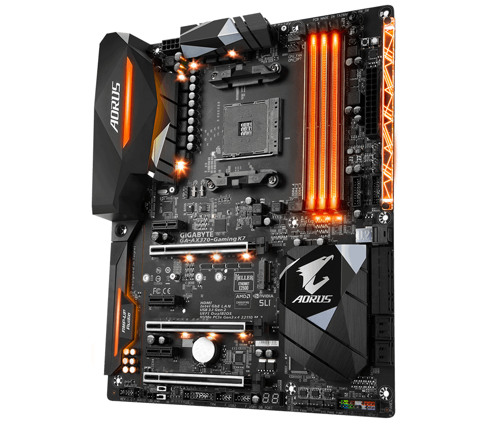 GIGABYTE GA-AX370-GAMING-K7 motherboard AMD X370 Socket AM4 ATX – image 3