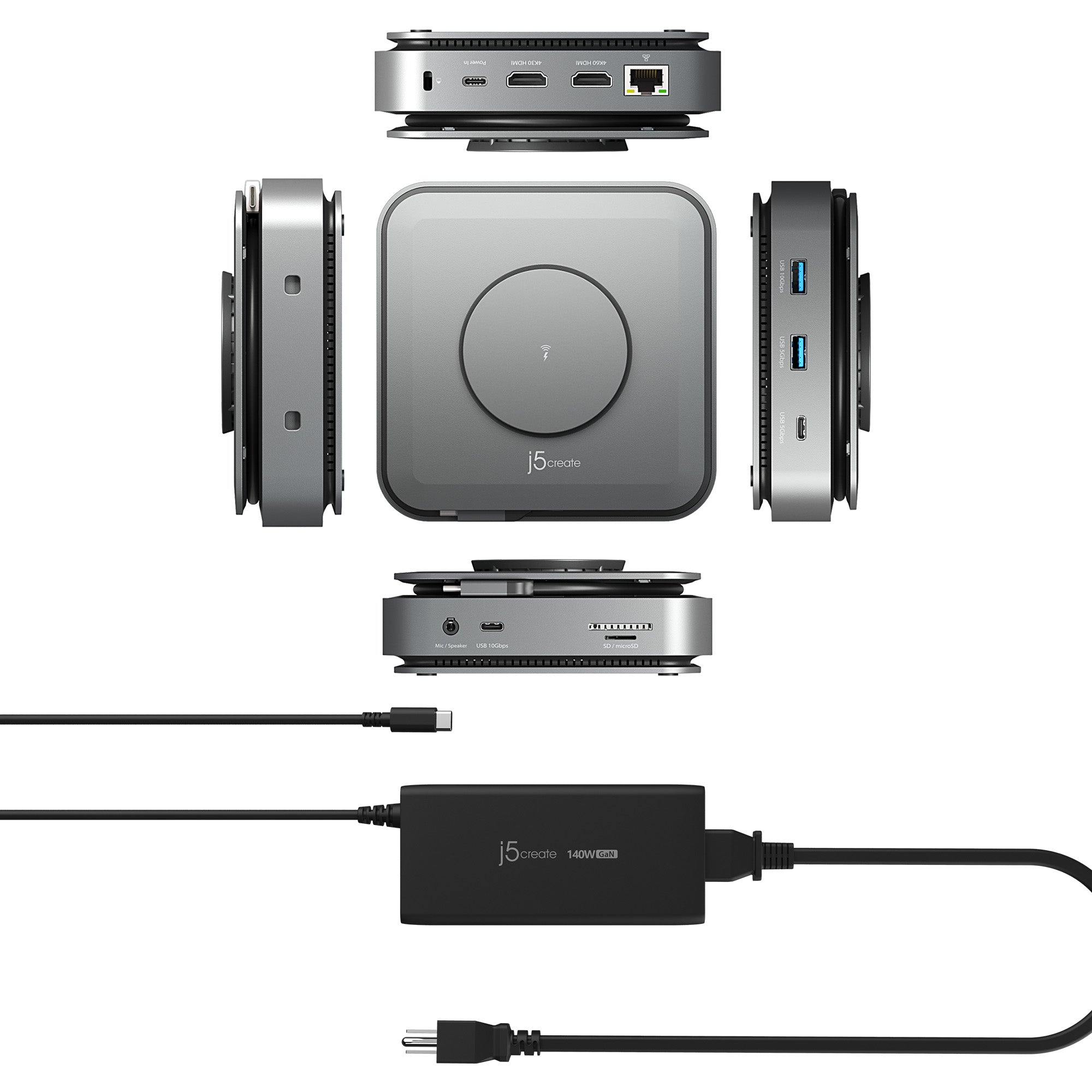 j5create JCD3199P mobile device charger Smartphone, Headset, Headphones Grey USB Wireless charging Fast charging Indoor – image 4