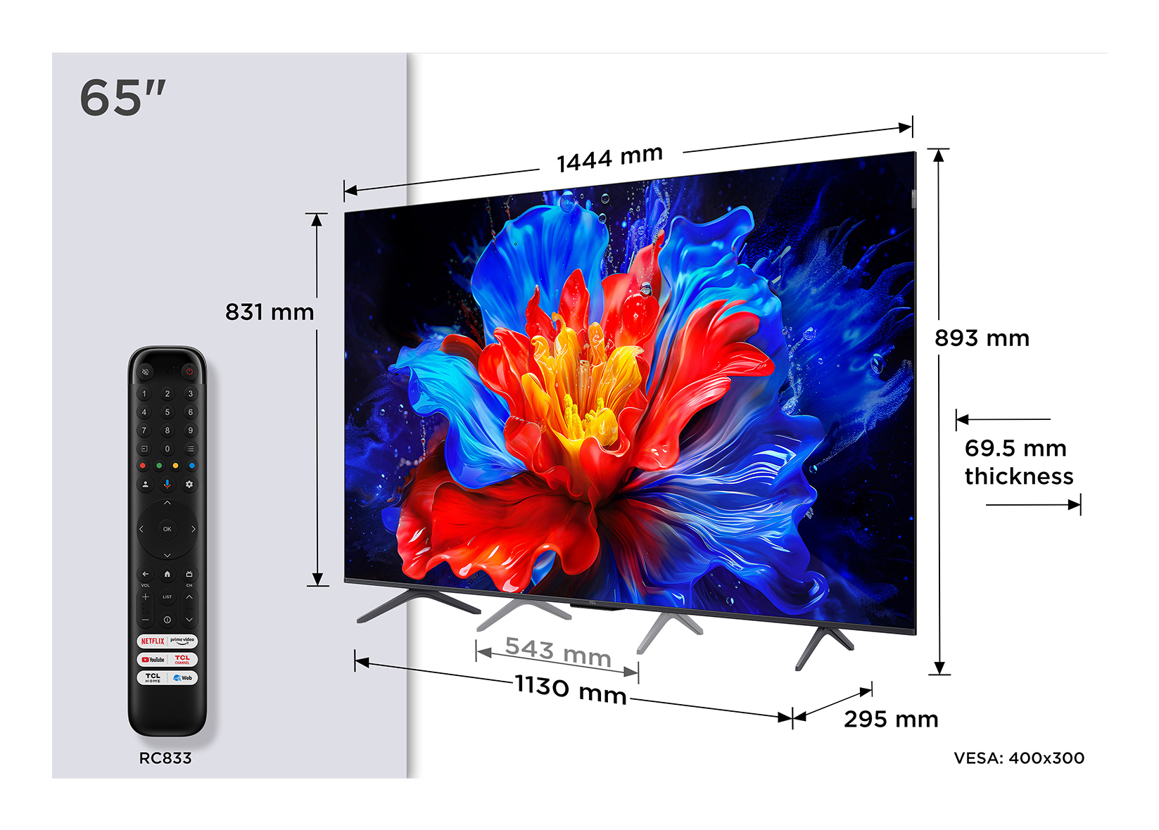 TV Tcl QLED 65P89K 164 cm 2025 — photo 1