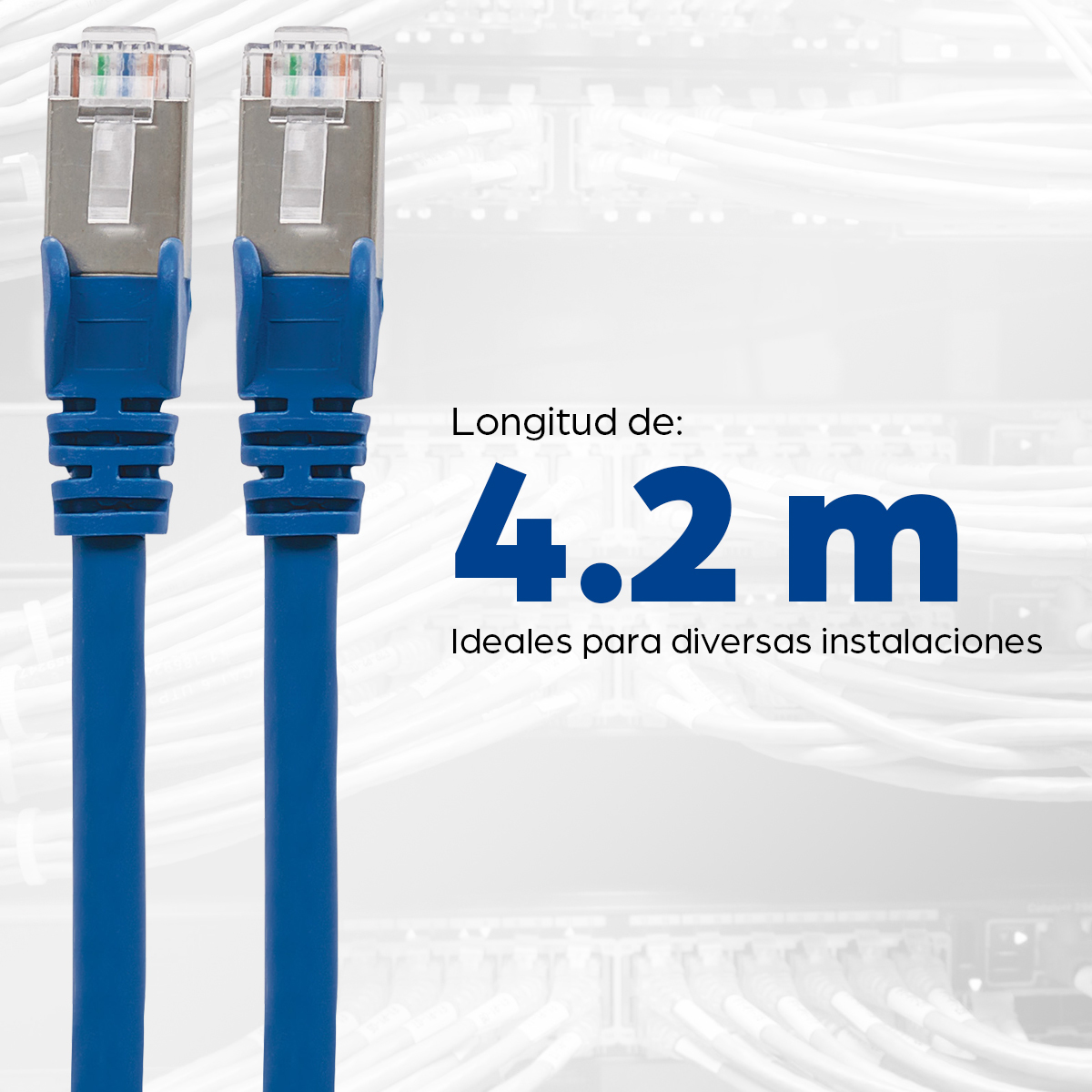 Patch Cord Cat6A 4.2m Intellinet 741507, Blindado, Hasta 10Gbps, Color Azul