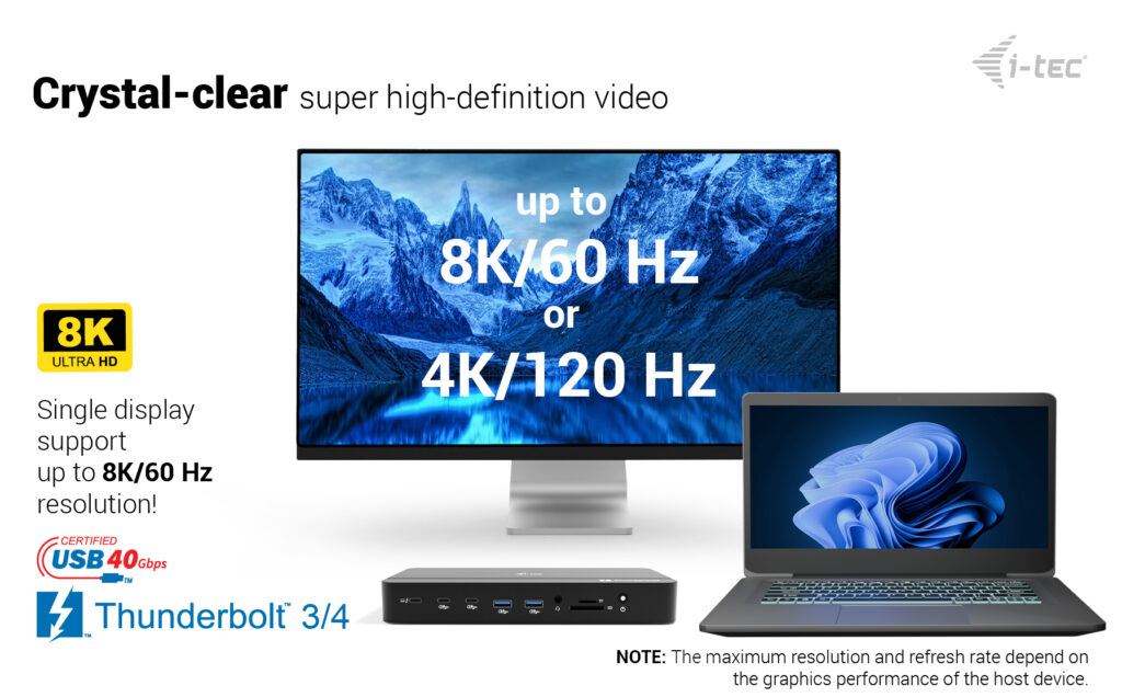 i-tec Thunderbolt 5 Triple Display Docking Station, M.2 slot, 6x USB, 2.5GLAN + Power Delivery – image 8