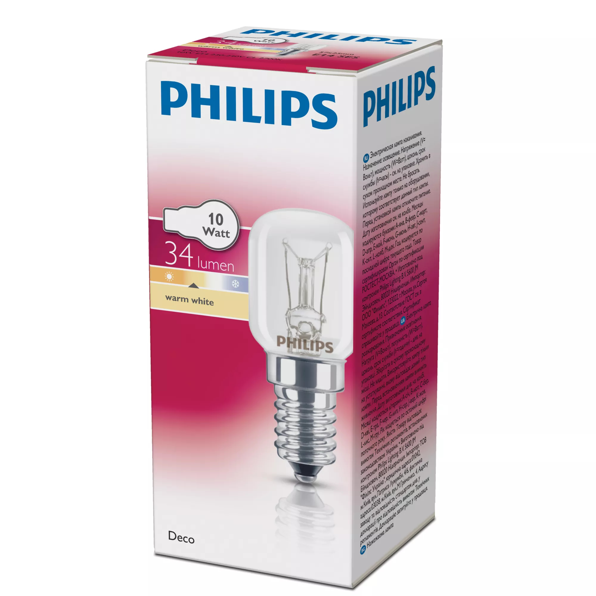Resim Philips 10W E14 Tüp Şekilli Dekoratif Akkor Ampul, Sıcak Beyaz, 2700K, Şeffaf, 1000 Saat