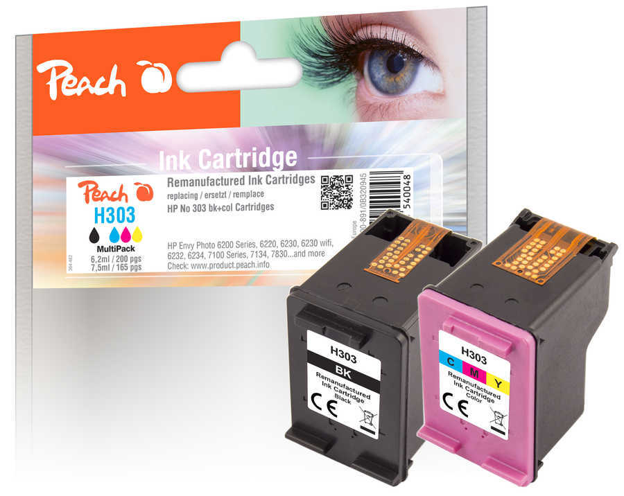 Peach 320945 ink cartridge 2 pc(s) Compatible Standard Yield Cyan, Magenta, Yellow