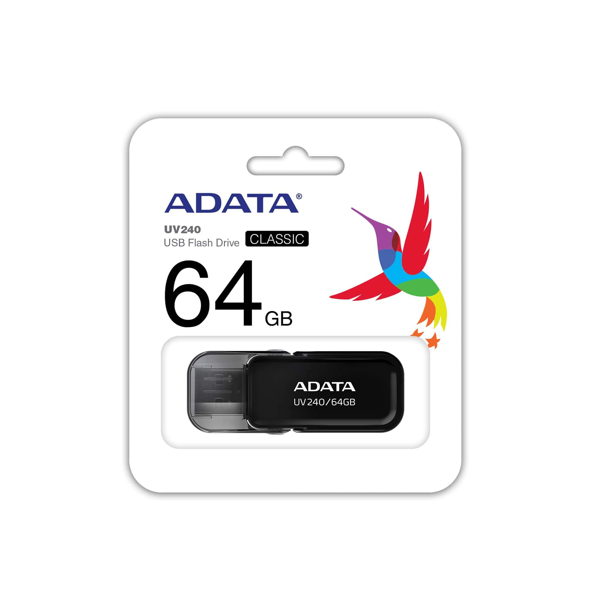 Memoria Usb Adata Uv240 64Gb Usb 2.0 Negro - UV240BK-64G