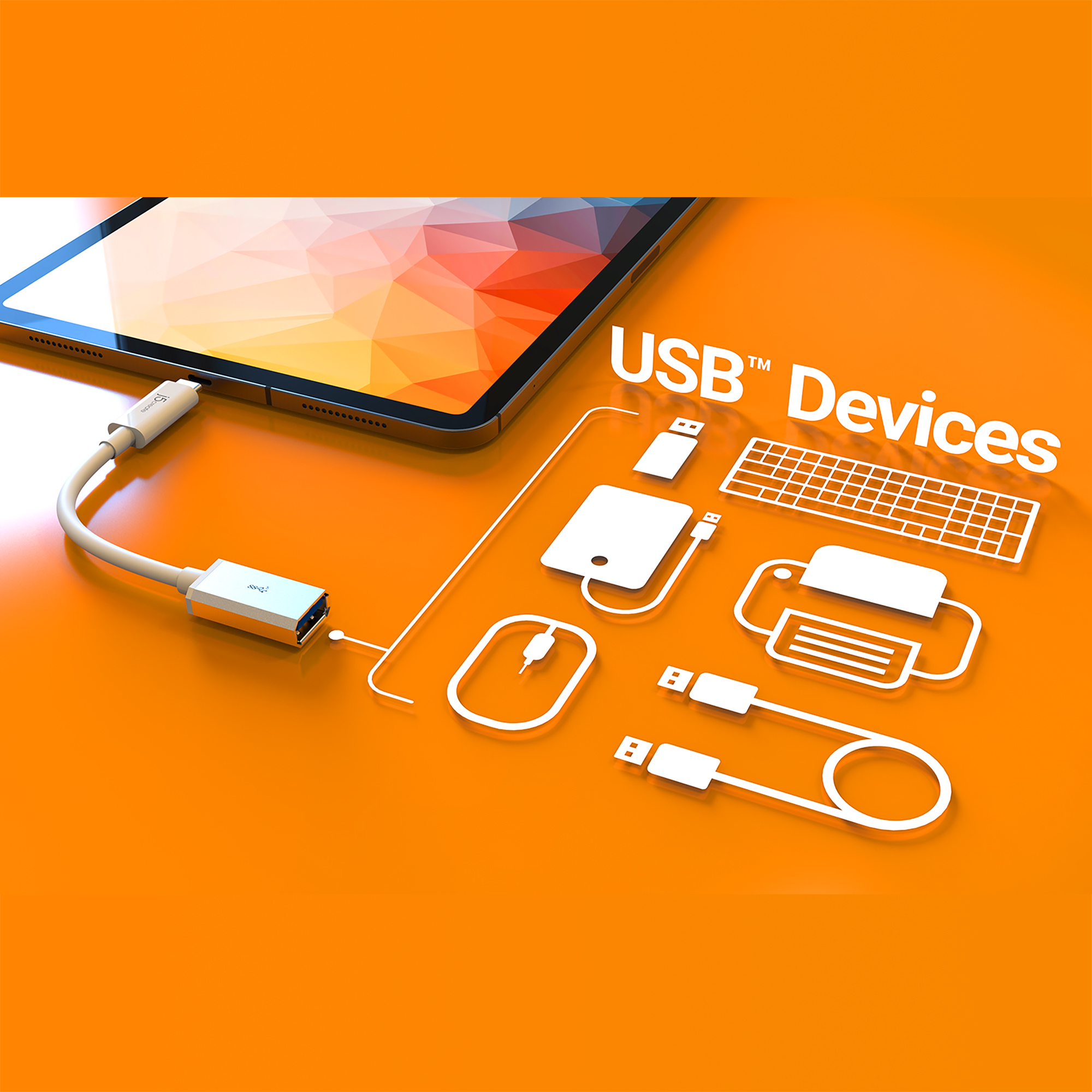 j5create JUCX05 USB-C® 3.1 to USB™ Type-A Adapter, White and Silver – image 6
