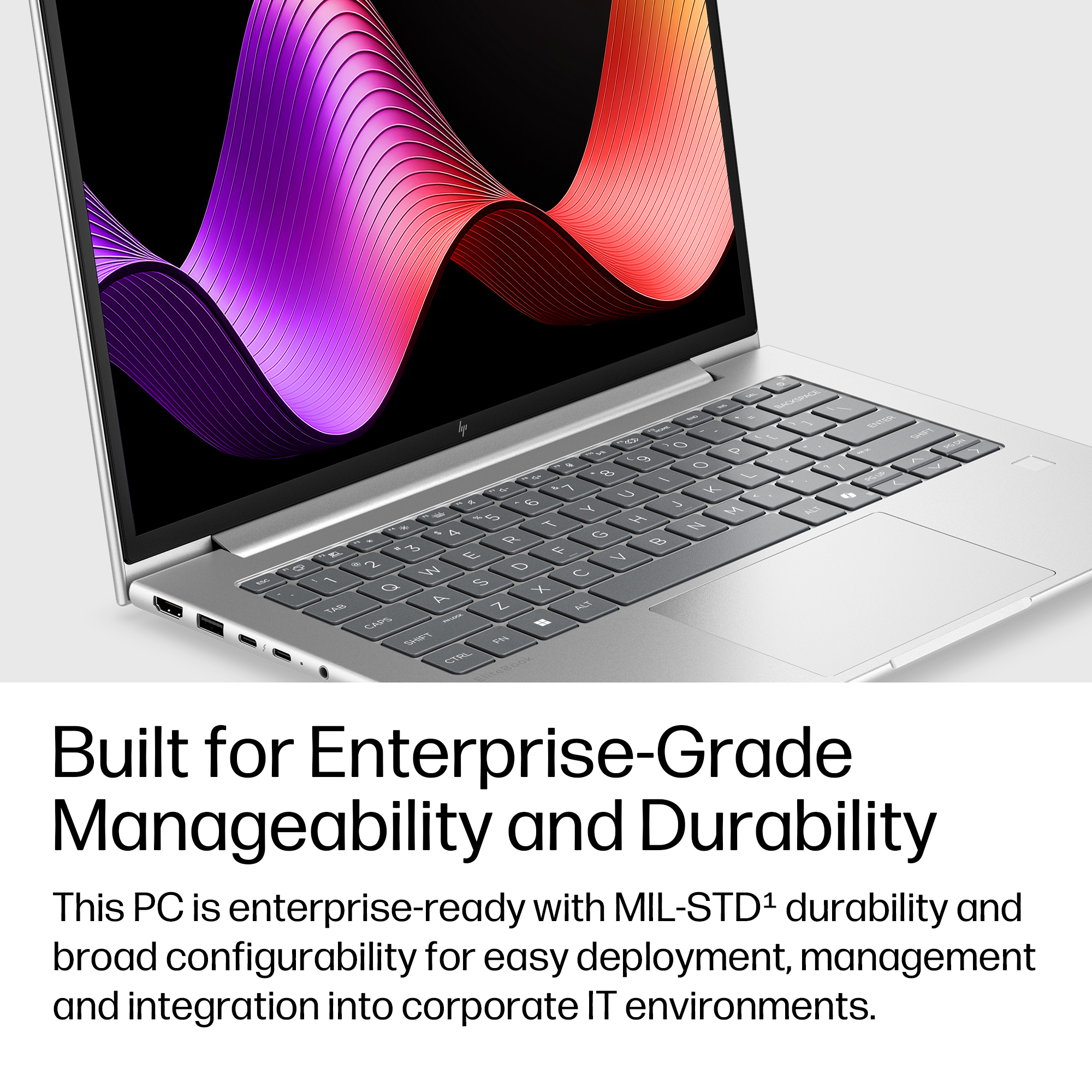 HP EB6G2i14 7 350 14 16GB/512 PC Portugal – Portuguese localization Intel Core 7 Laptop 35.6 cm (14″) WUXGA LPDDR5x-SDRAM 512 GB SSD Wi-Fi 7 (802.11be) Windows 11 Pro AI PC Silver image 8