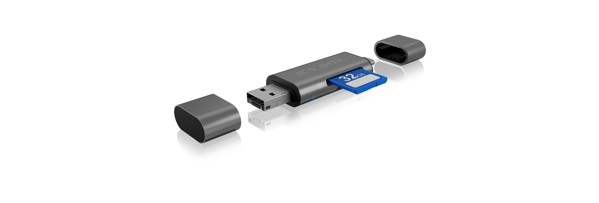 ICY BOX IB-CR201-C3 card reader USB 3.2 Gen 1 (3.1 Gen 1) Type-C Anthracite – image 3