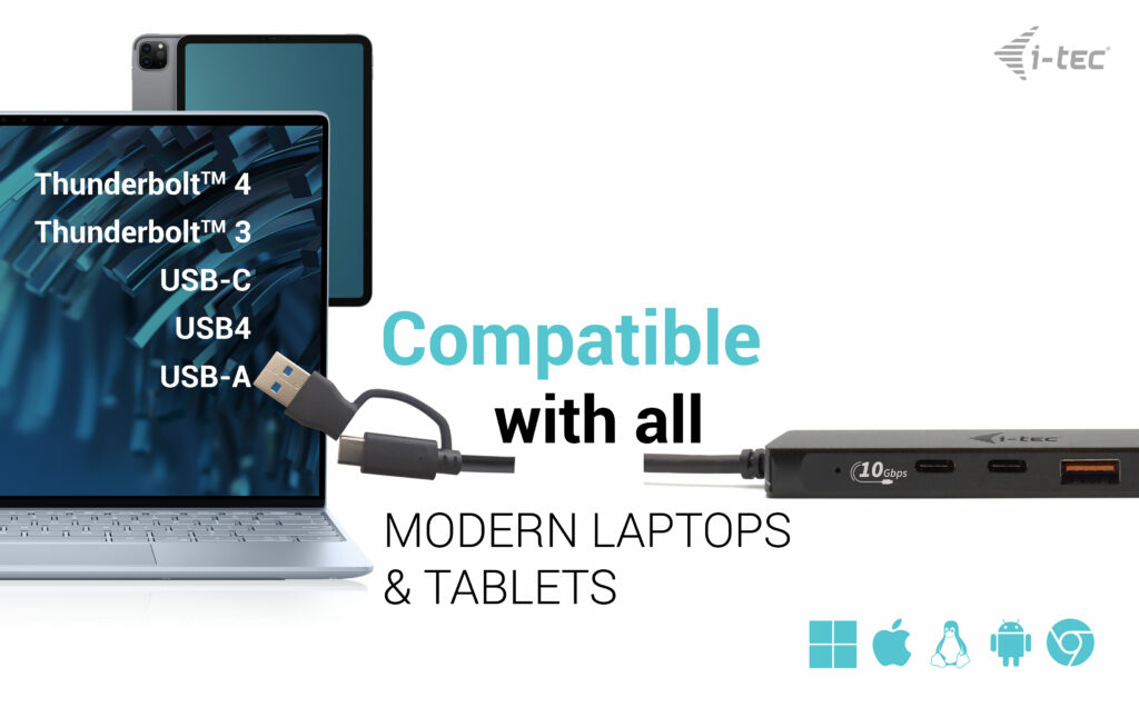 i-tec Metal USB-A/USB-C HUB 2x USB 3.0 + 2x USB-C (10 Gbps) – image 4